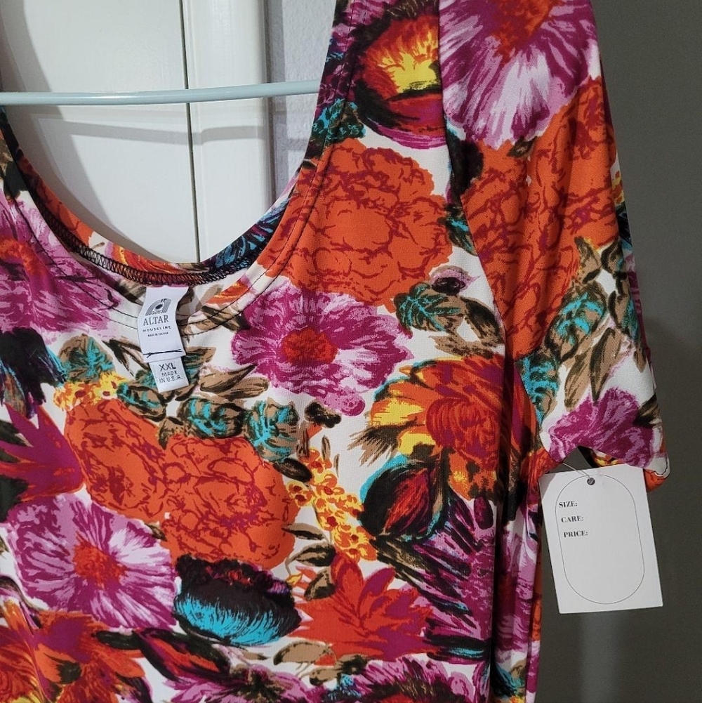 Altar Houseline Megumi Dress in Fall Floral Midi Sleeve xxl xl - Picture 3 of 7